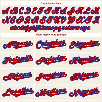Custom Cream Red-Royal Authentic Baseball Jersey - Sky-Custom