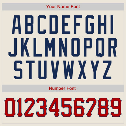 Custom Cream Red-Navy Authentic Baseball Jersey - Sky-Custom