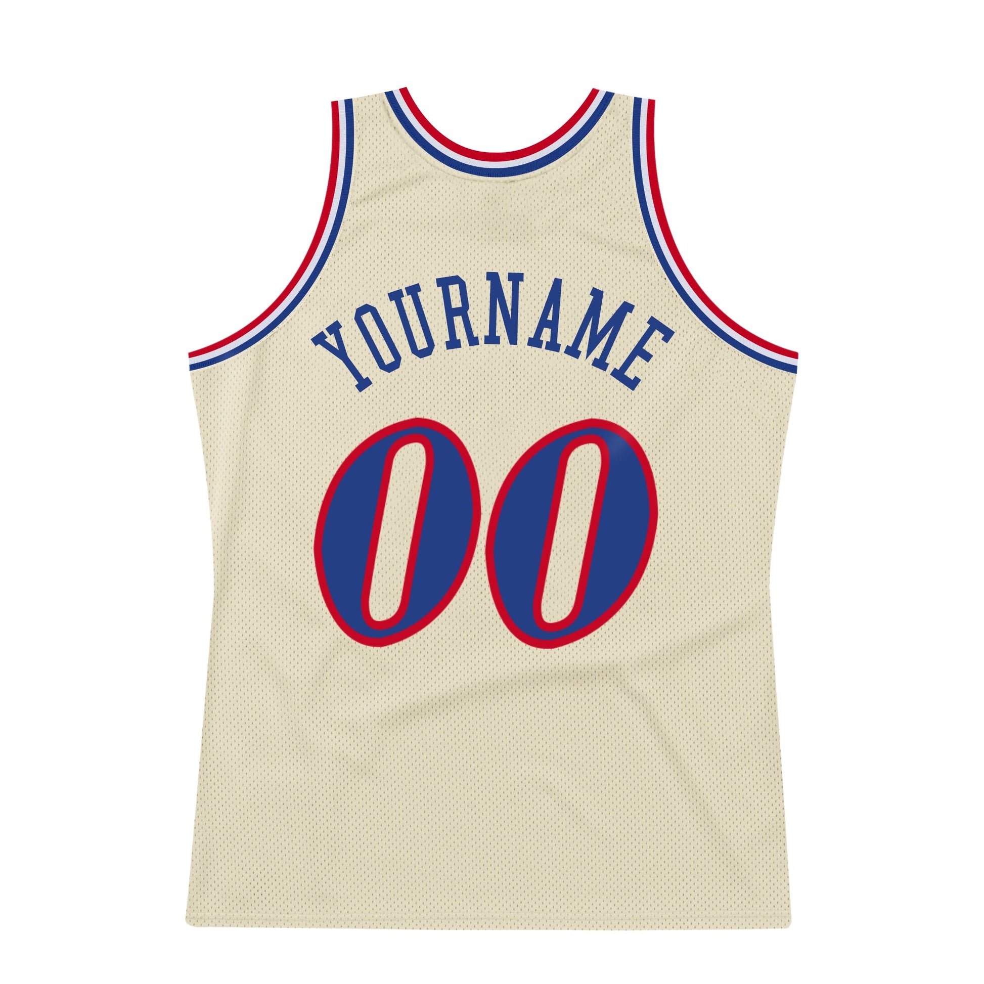 Custom Cream Royal-Red Authentic Throwback Basketball Jersey - Sky-Custom