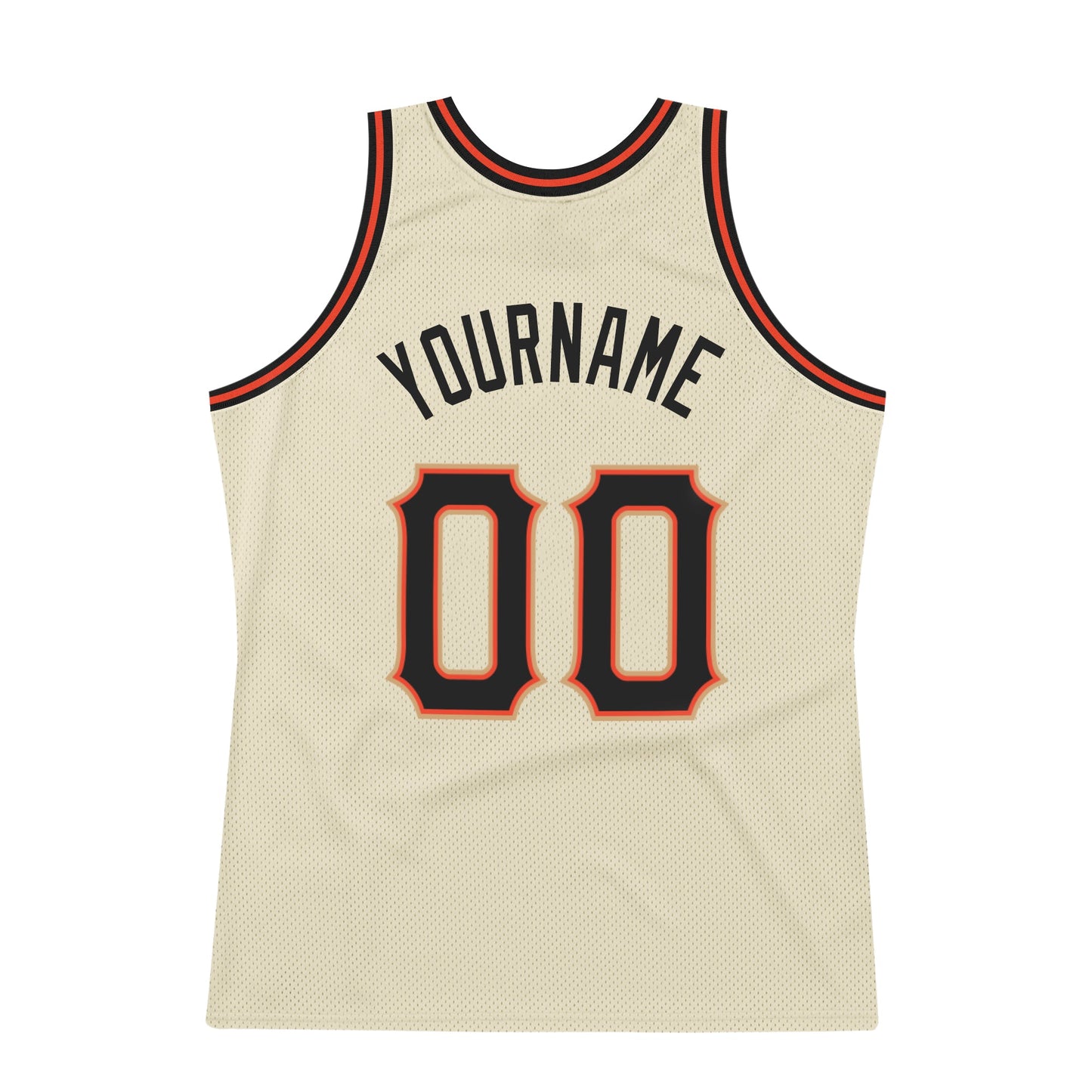 Custom Cream Black-Orange Authentic Throwback Basketball Jersey - Sky-Custom