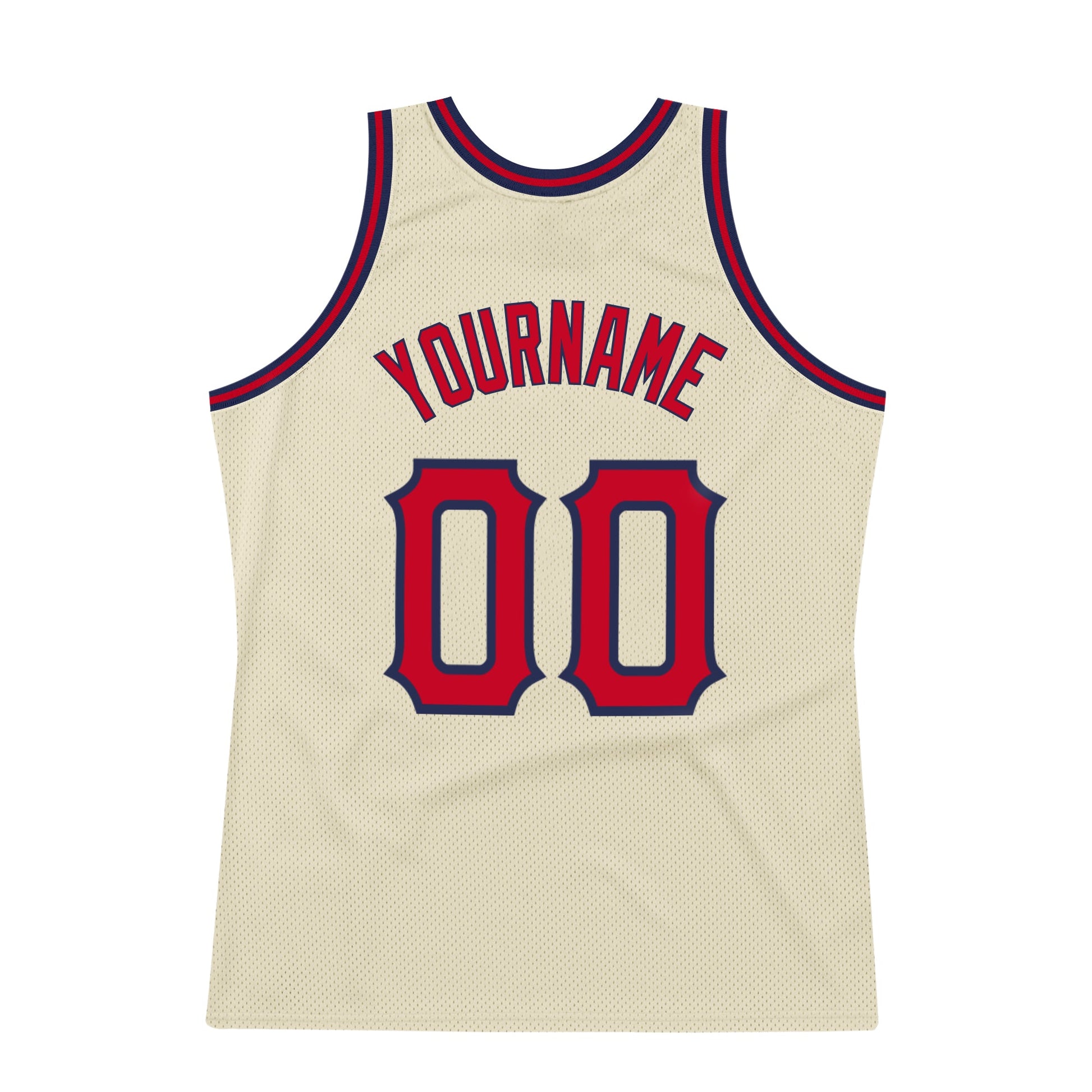 Custom Cream Red-Navy Authentic Throwback Basketball Jersey - Sky-Custom