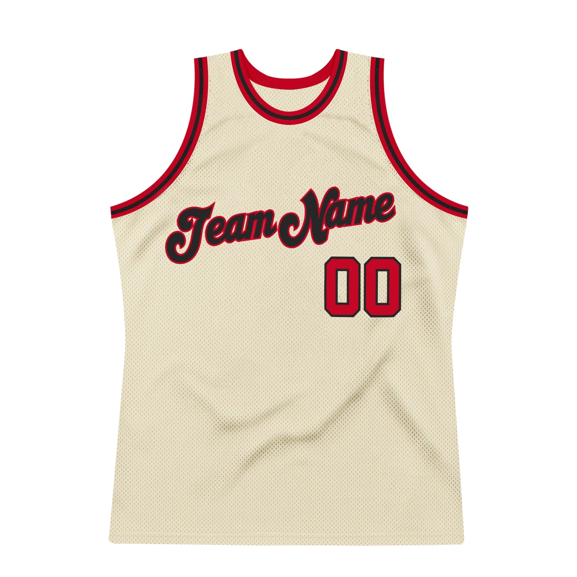 Custom Cream Red-Black Authentic Throwback Basketball Jersey - Sky-Custom
