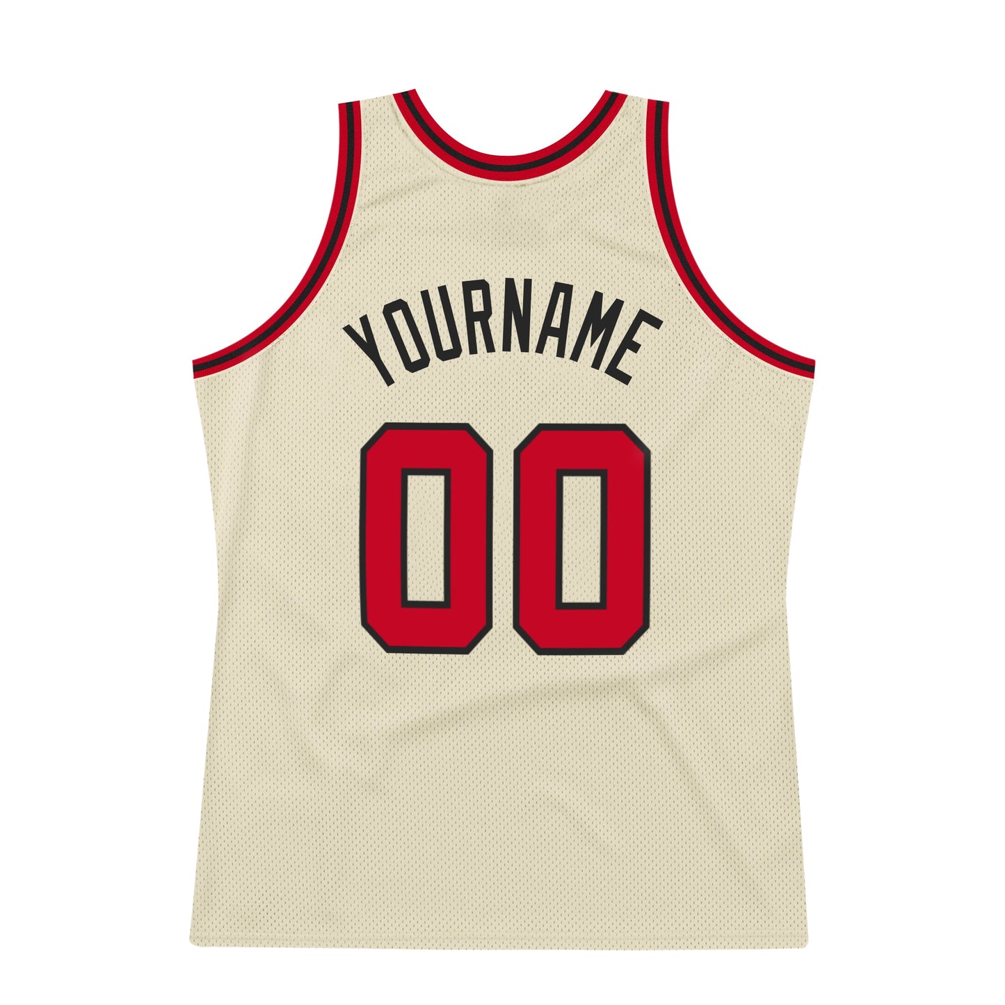 Custom Cream Red-Black Authentic Throwback Basketball Jersey - Sky-Custom