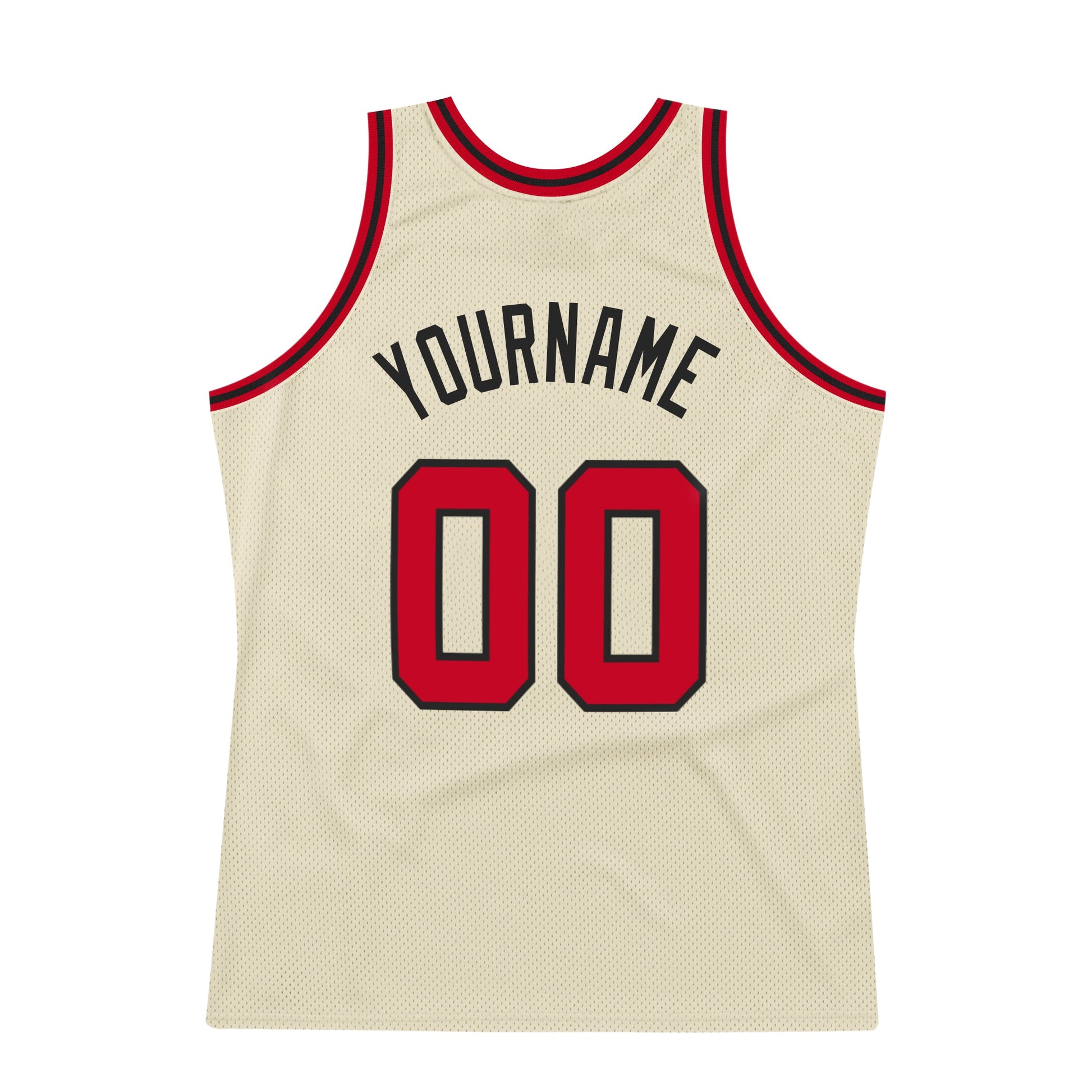 Custom Cream Red-Black Authentic Throwback Basketball Jersey - Sky-Custom