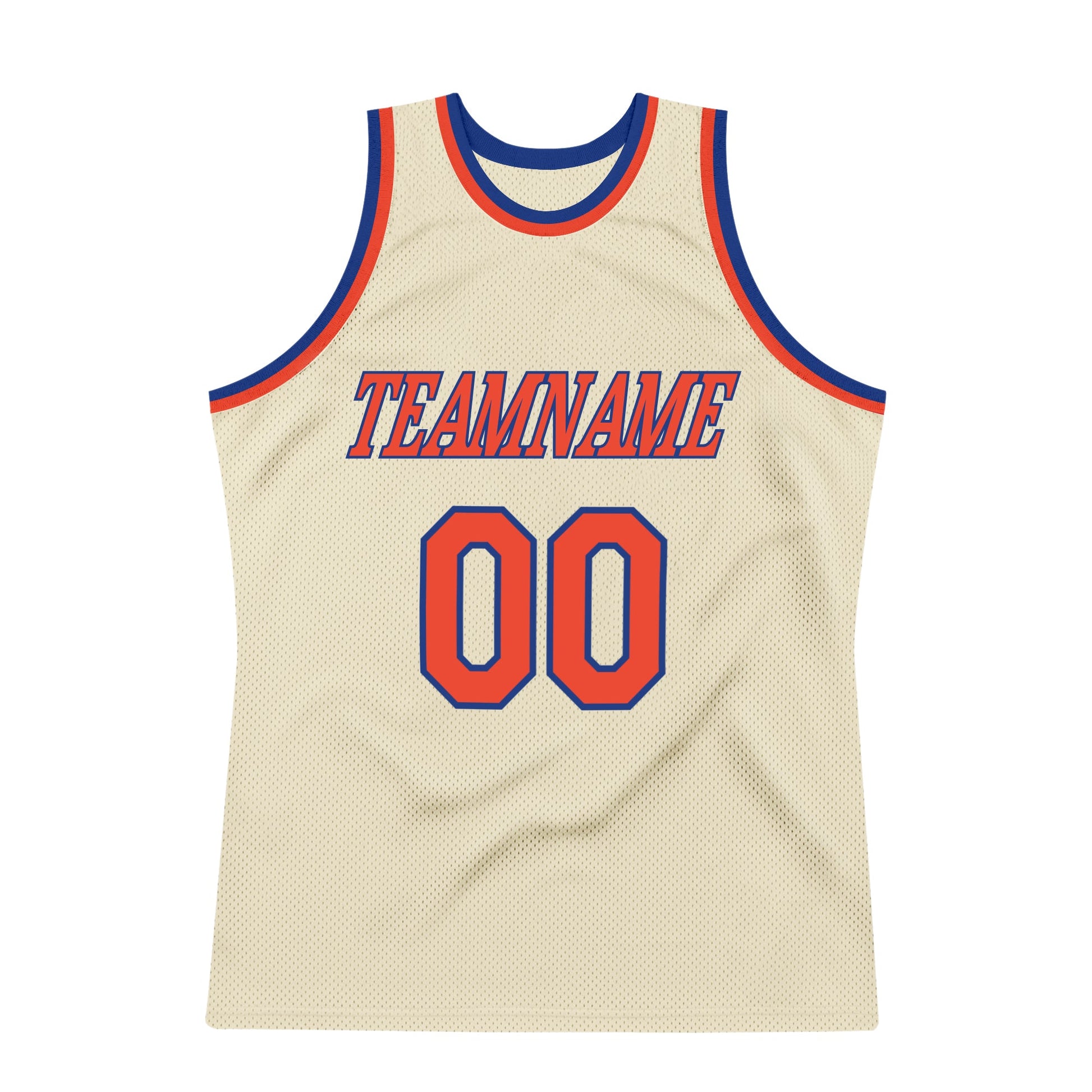 Custom Cream Orange-Royal Authentic Throwback Basketball Jersey - Sky-Custom