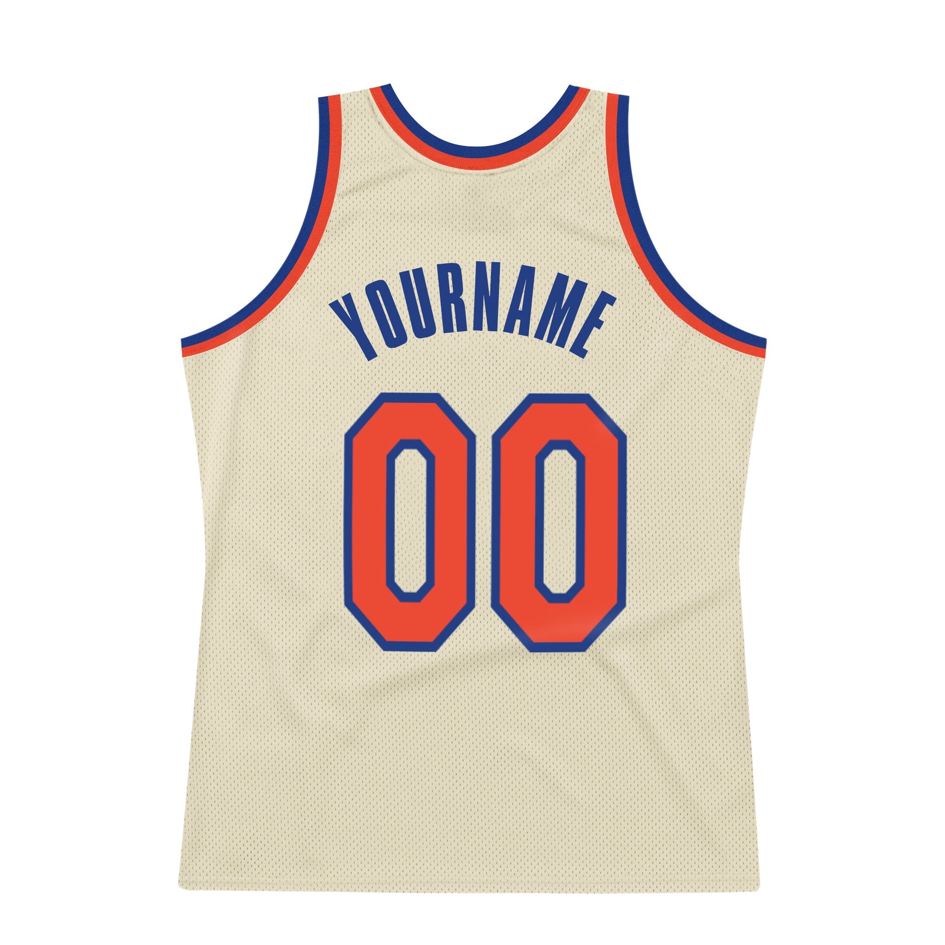 Custom Cream Orange-Royal Authentic Throwback Basketball Jersey - Sky-Custom