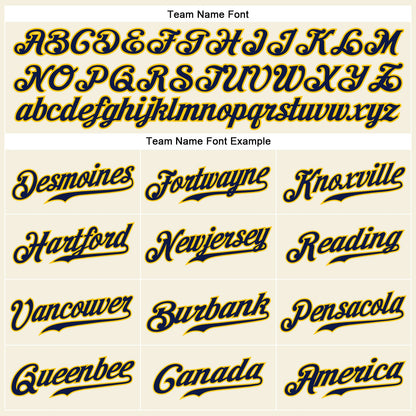 Custom Cream Navy Pinstripe Navy-Gold Authentic Baseball Jersey - Sky-Custom