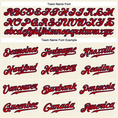 Custom Cream Navy Pinstripe Navy-Red Authentic Baseball Jersey - Sky-Custom
