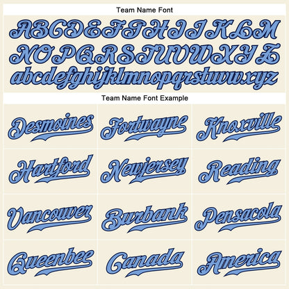 Custom Cream Navy Pinstripe Light Blue-Navy Authentic Baseball Jersey - Sky-Custom