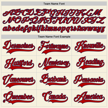 Custom Cream Red-Navy Authentic Baseball Jersey - Sky-Custom
