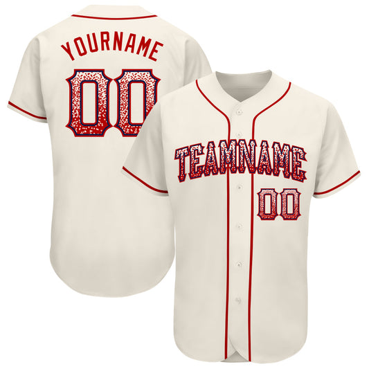 Custom Cream Red-Navy Authentic Drift Fashion Baseball Jersey - Sky-Custom