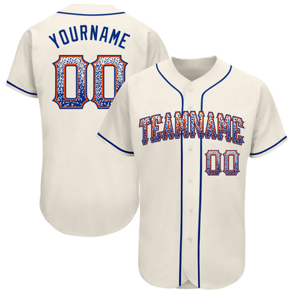 Custom Cream Royal-Orange Authentic Drift Fashion Baseball Jersey - Sky-Custom