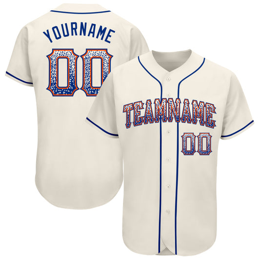 Custom Cream Royal-Orange Authentic Drift Fashion Baseball Jersey - Sky-Custom