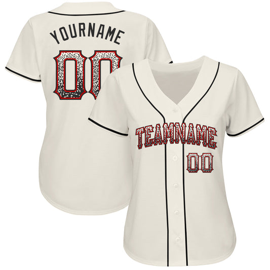 Custom Cream Black-Red Authentic Drift Fashion Baseball Jersey - Sky-Custom
