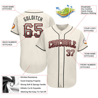 Custom Cream Black-Red Authentic Drift Fashion Baseball Jersey - Sky-Custom