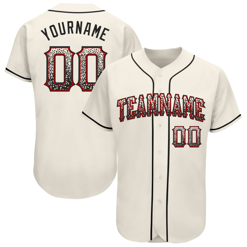 Custom Cream Black-Red Authentic Drift Fashion Baseball Jersey - Sky-Custom