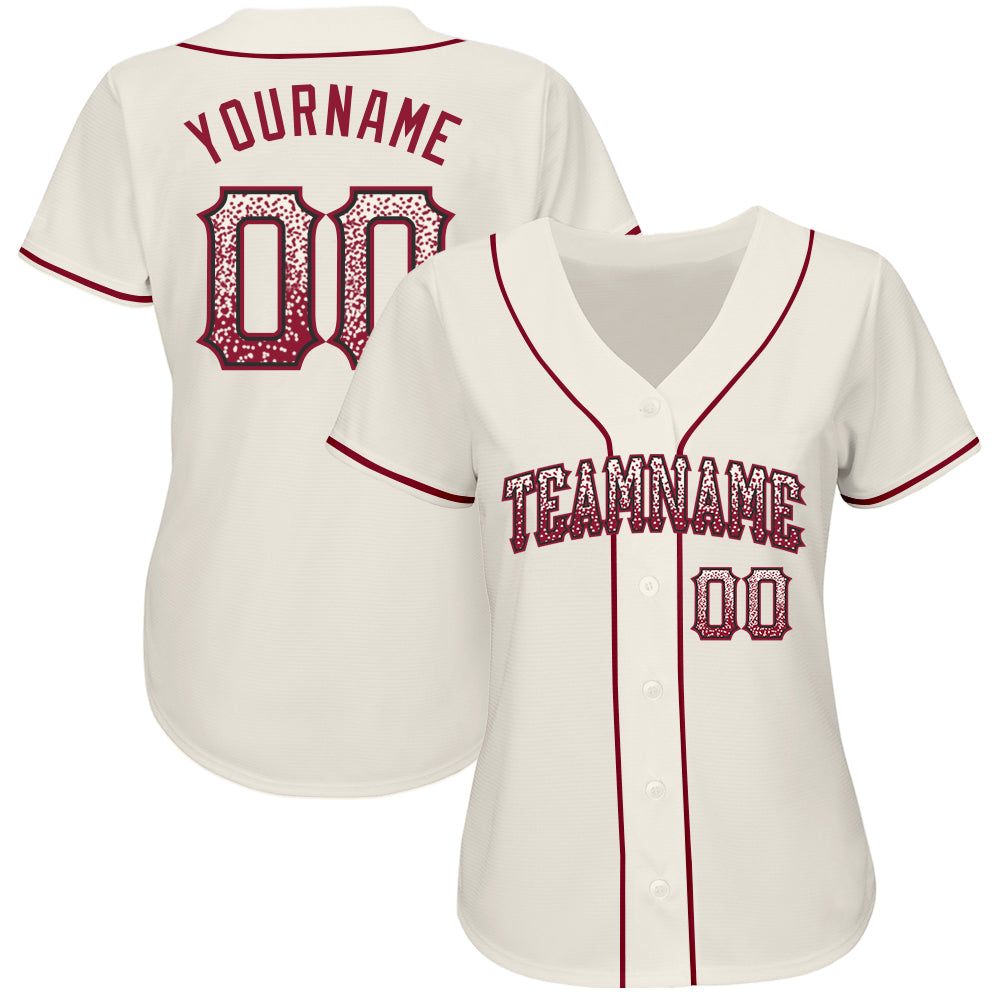 Custom Cream Crimson-Black Authentic Drift Fashion Baseball Jersey - Sky-Custom