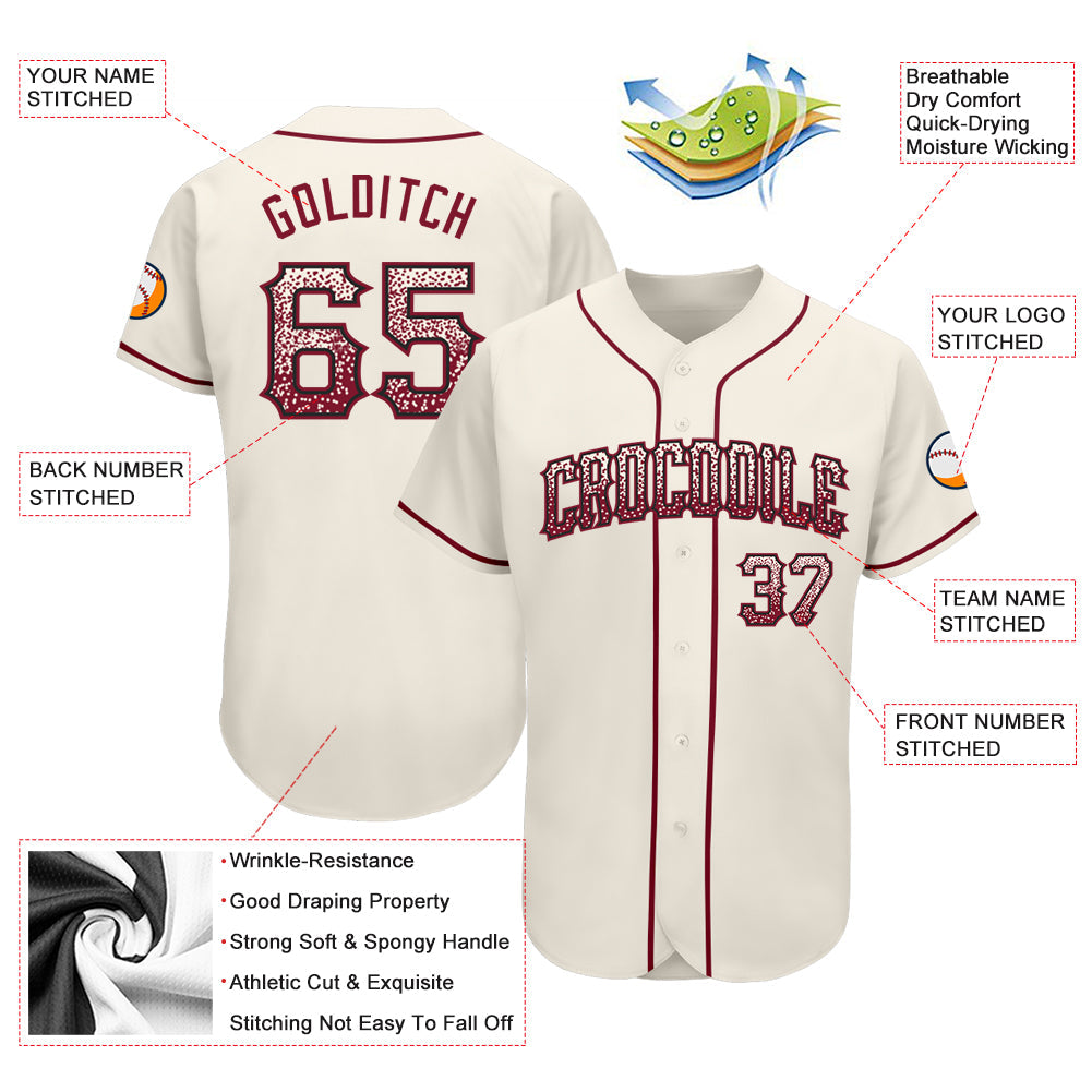 Custom Cream Crimson-Black Authentic Drift Fashion Baseball Jersey - Sky-Custom