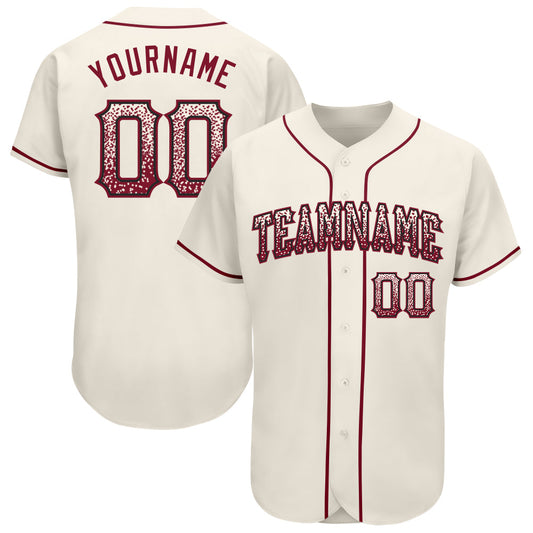 Custom Cream Crimson-Black Authentic Drift Fashion Baseball Jersey - Sky-Custom