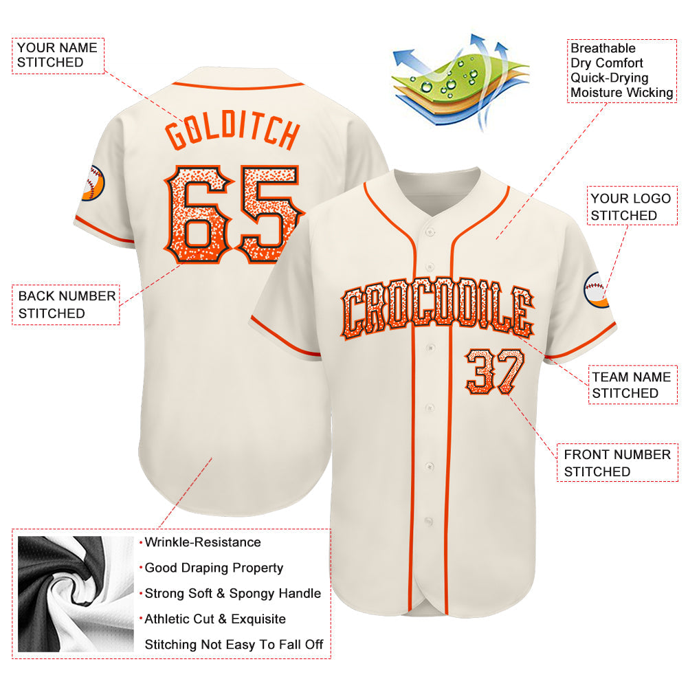 Custom Cream Orange-Black Authentic Drift Fashion Baseball Jersey - Sky-Custom