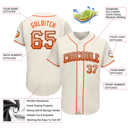 Custom Cream Orange-Black Authentic Drift Fashion Baseball Jersey - Sky-Custom