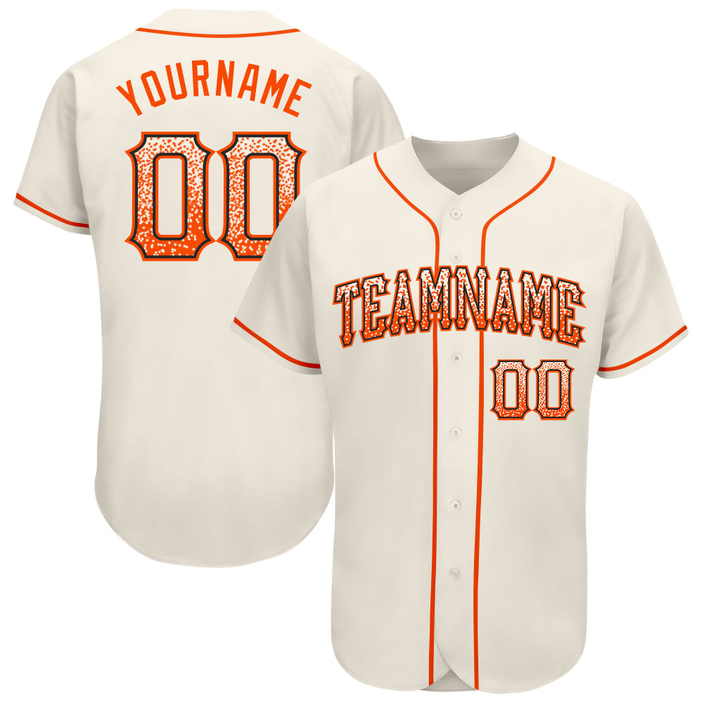 Custom Cream Orange-Black Authentic Drift Fashion Baseball Jersey - Sky-Custom
