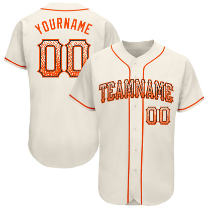 Custom Cream Orange-Black Authentic Drift Fashion Baseball Jersey - Sky-Custom