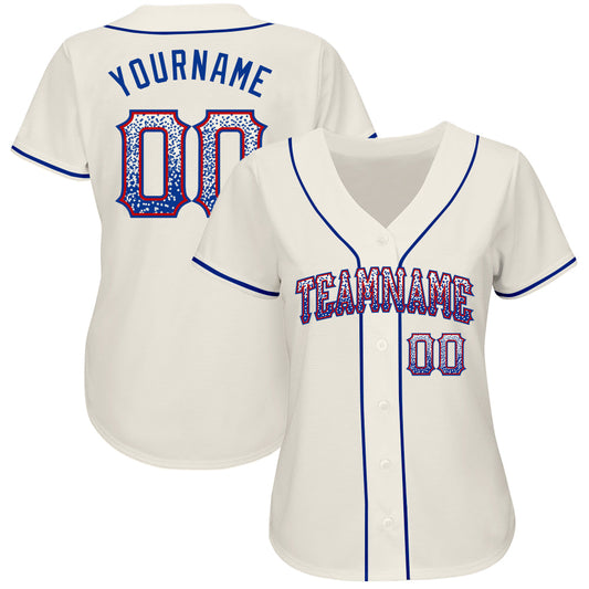 Custom Cream Royal-Red Authentic Drift Fashion Baseball Jersey - Sky-Custom