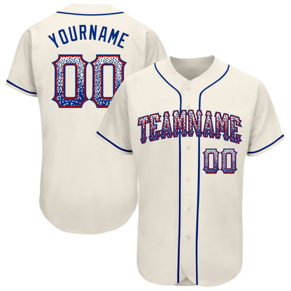 Custom Cream Royal-Red Authentic Drift Fashion Baseball Jersey - Sky-Custom
