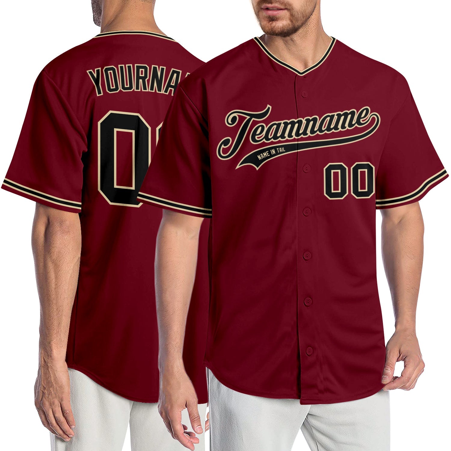 Custom Crimson Black-City Cream Authentic Baseball Jersey - Sky-Custom