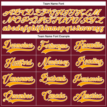 Custom Crimson White-Gold Authentic Baseball Jersey - Sky-Custom