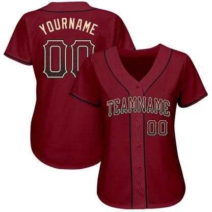 Custom Crimson Black-Cream Authentic Drift Fashion Baseball Jersey - Sky-Custom