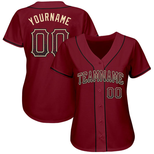 Custom Crimson Black-Cream Authentic Drift Fashion Baseball Jersey - Sky-Custom