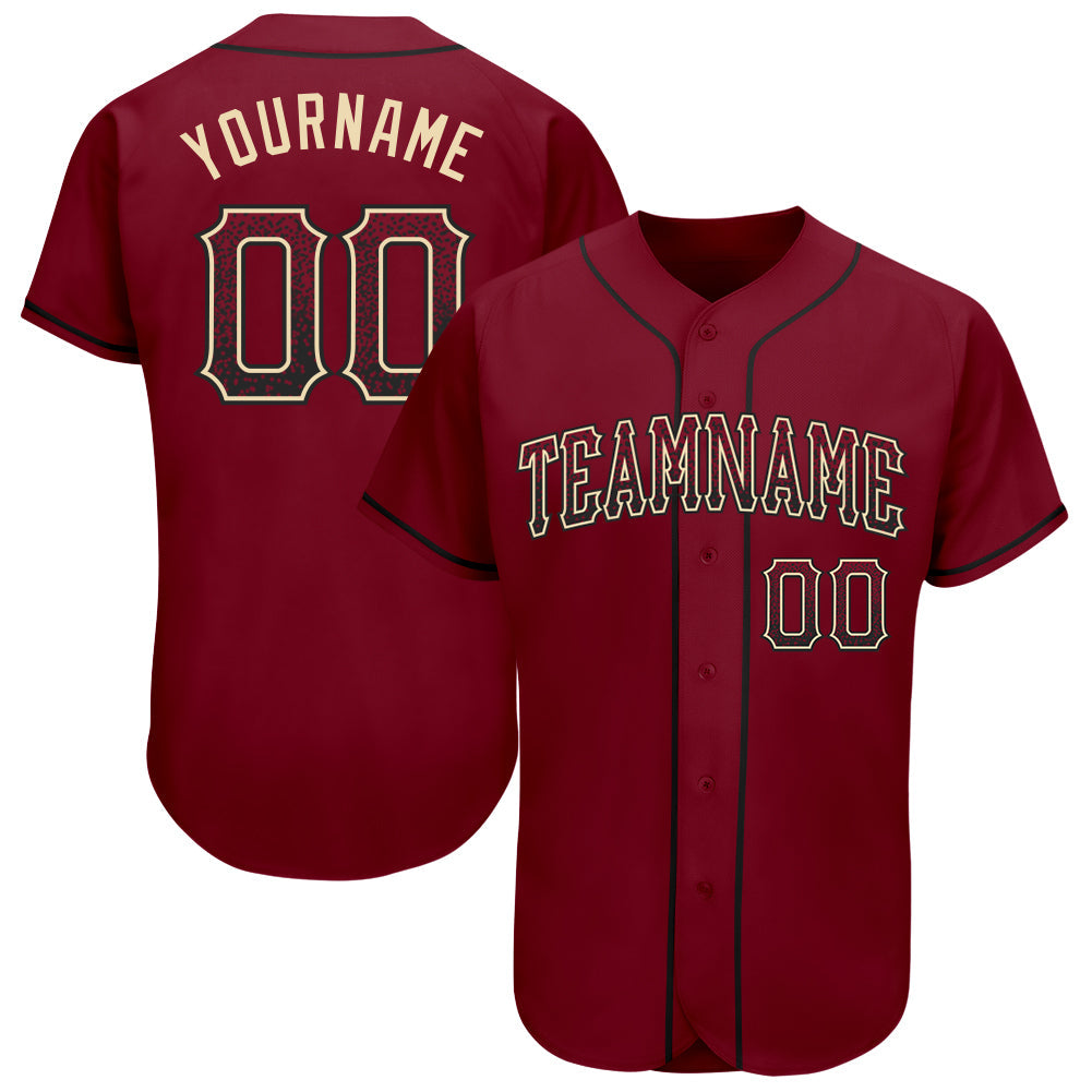 Custom Crimson Black-Cream Authentic Drift Fashion Baseball Jersey - Sky-Custom
