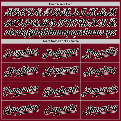 Custom Crimson Black-White Authentic Baseball Jersey - Sky-Custom