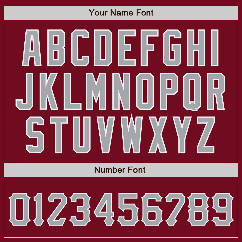 Custom Crimson Gray-White Authentic Baseball Jersey - Sky-Custom