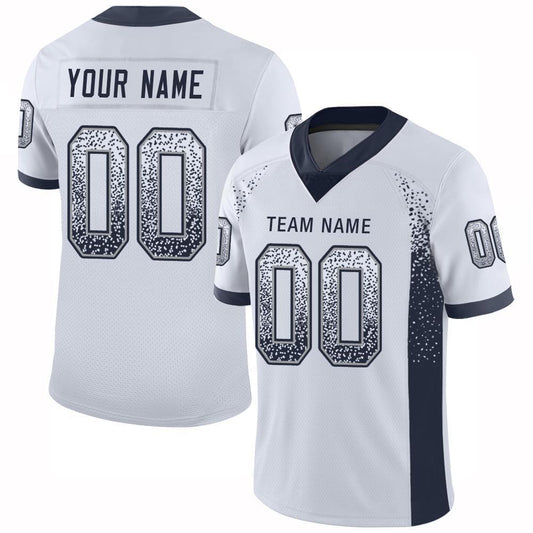 Custom White Navy-Gray Mesh Drift Fashion Football Jersey - Sky-Custom