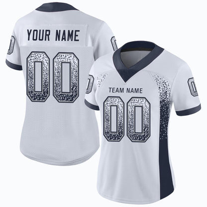 Custom White Navy-Gray Mesh Drift Fashion Football Jersey - Sky-Custom