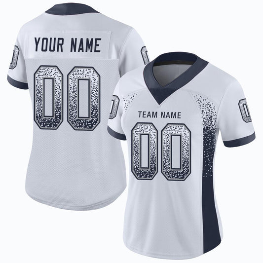 Custom White Navy-Gray Mesh Drift Fashion Football Jersey - Sky-Custom