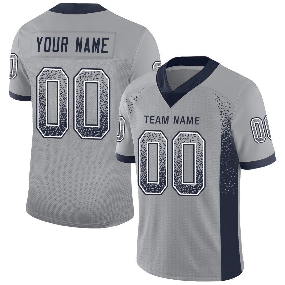 Custom Light Gray Navy-White Mesh Drift Fashion Football Jersey - Sky-Custom