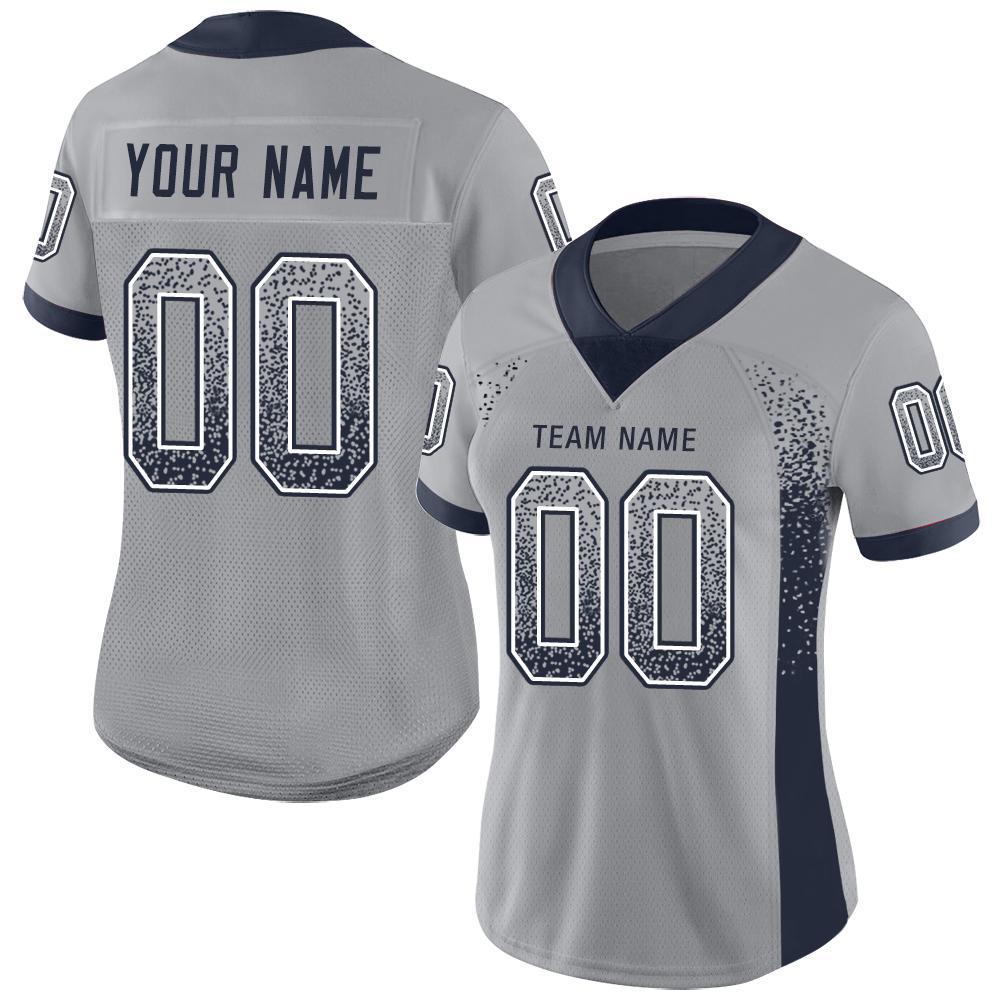 Custom Light Gray Navy-White Mesh Drift Fashion Football Jersey - Sky-Custom