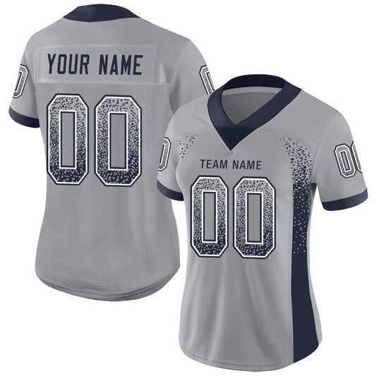 Custom Light Gray Navy-White Mesh Drift Fashion Football Jersey - Sky-Custom