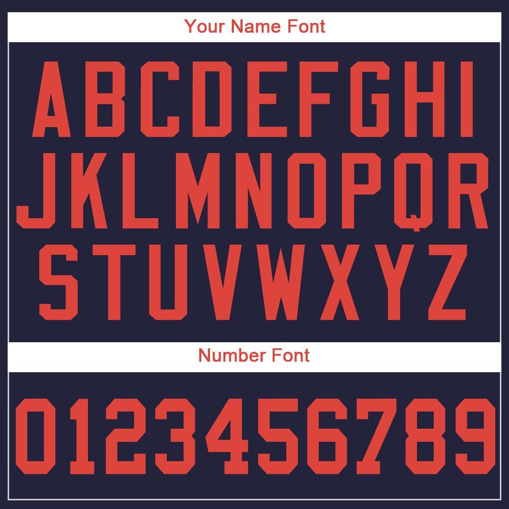 Custom Navy Orange Baseball Jersey - Sky-Custom