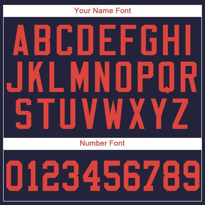 Custom Navy Orange Baseball Jersey - Sky-Custom