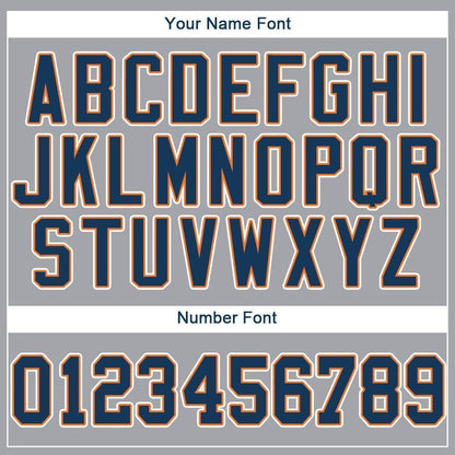 Custom Gray Navy-Orange Baseball Jersey - Sky-Custom