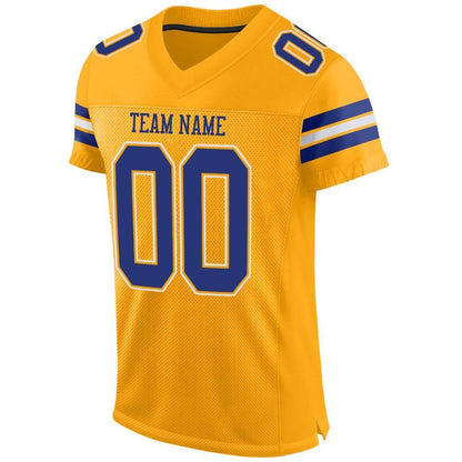 Custom Gold Royal-White Mesh Authentic Football Jersey - Sky-Custom