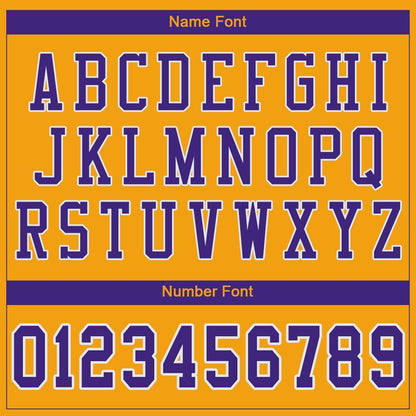 Custom Gold Purple-White Mesh Authentic Football Jersey - Sky-Custom