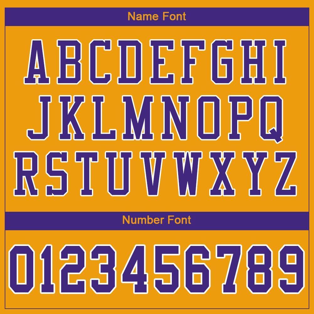 Custom Gold Purple-White Mesh Authentic Football Jersey - Sky-Custom