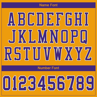 Custom Gold Purple-White Mesh Authentic Football Jersey - Sky-Custom