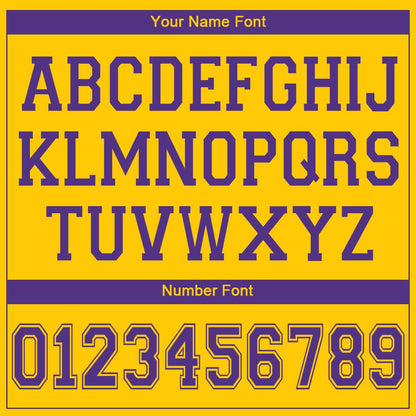 Custom Gold Purple V-Neck Basketball Jersey - Sky-Custom